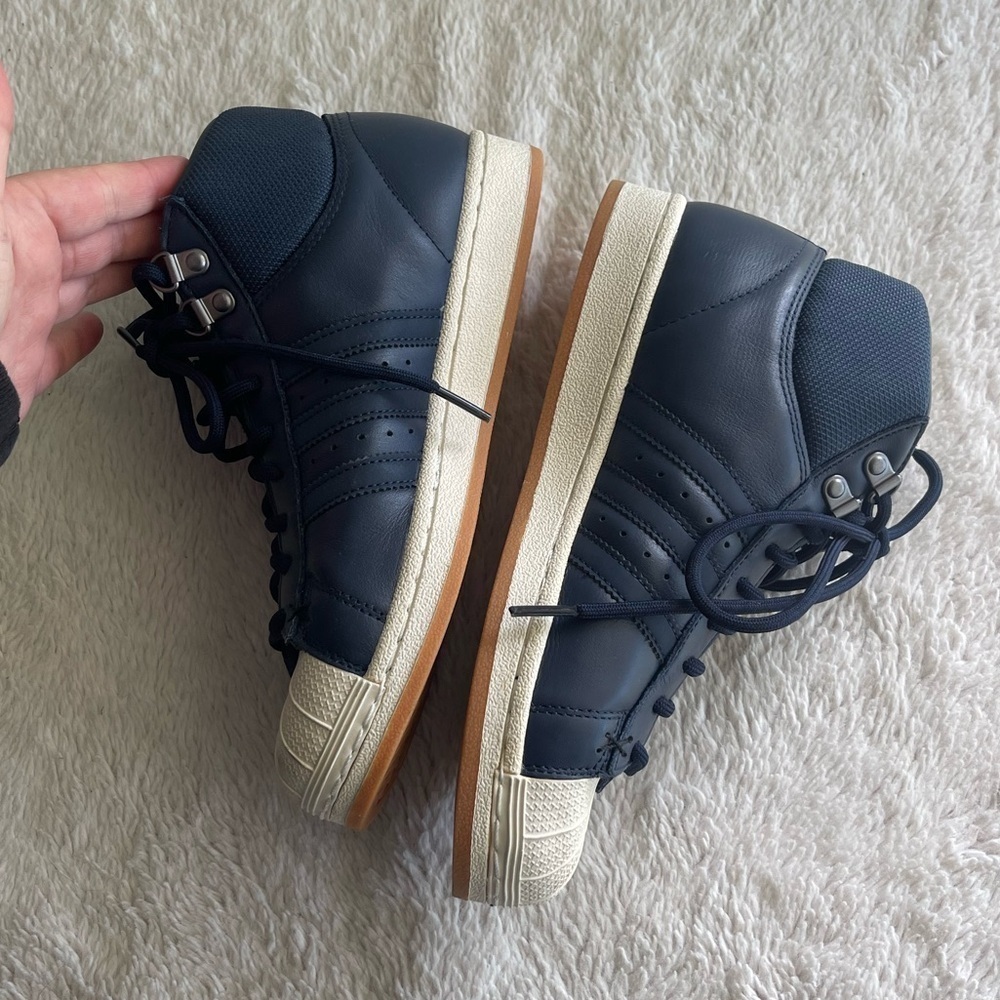 Adidas Ortholite Pro model Aux 3 Hightop navy white sneakers - Picture 3 of 10